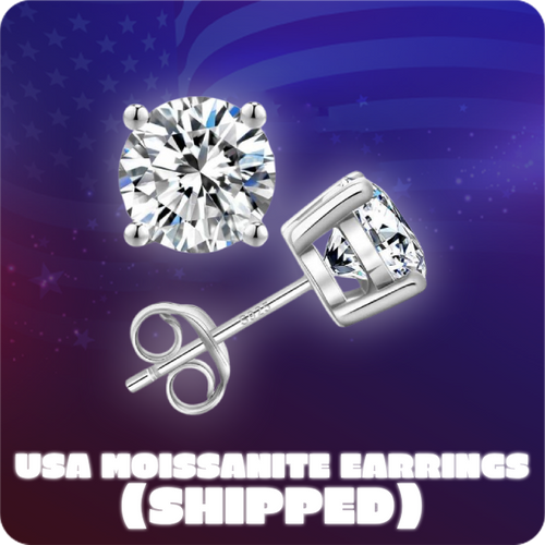 Moissanite Stud Earrings 5.5mm (SHIPPED)